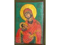 Holy Mother of God with the Child, hand-painted icon, tempera