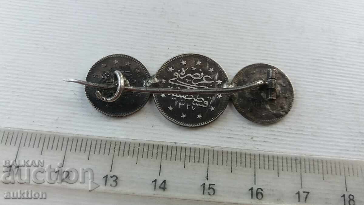 Silver brooch with Ottoman coins - 7 Silver brooch with Ottoman coins - 7
