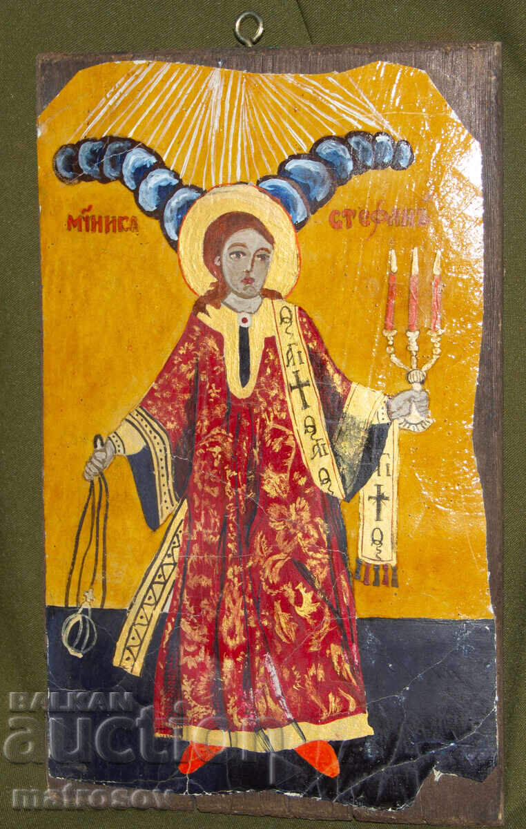 Saint Stephen, hand-painted icon, tempera paints