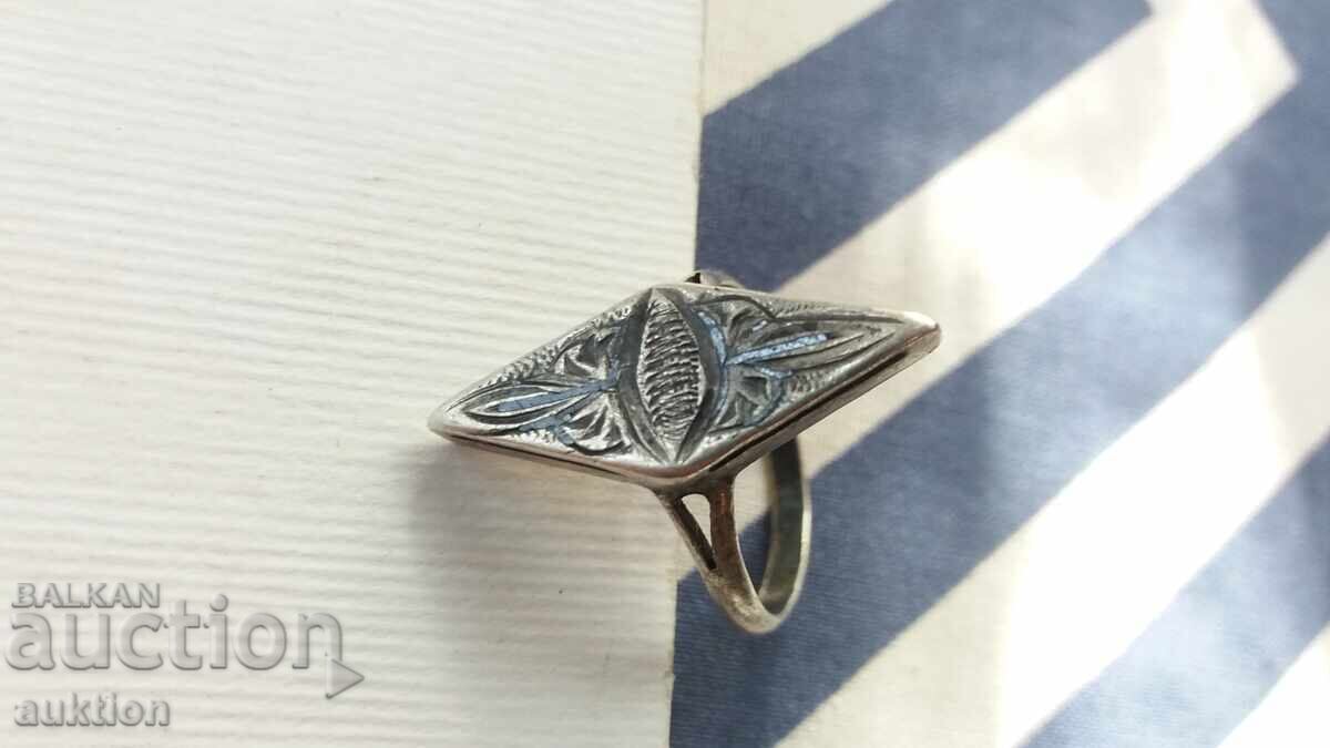 Δημοπρασία Ασημένιο Ρωσικό Δαχτυλίδι με Νιέλο