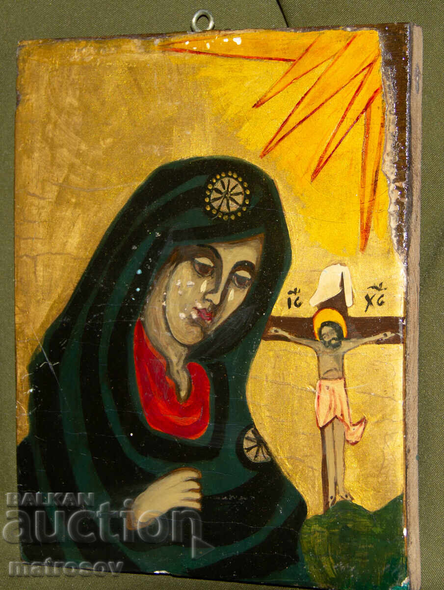 Χειροποίητη εικόνα, τέμπερα, Παναγία με τιμή 200.00 BGN | € 102.26