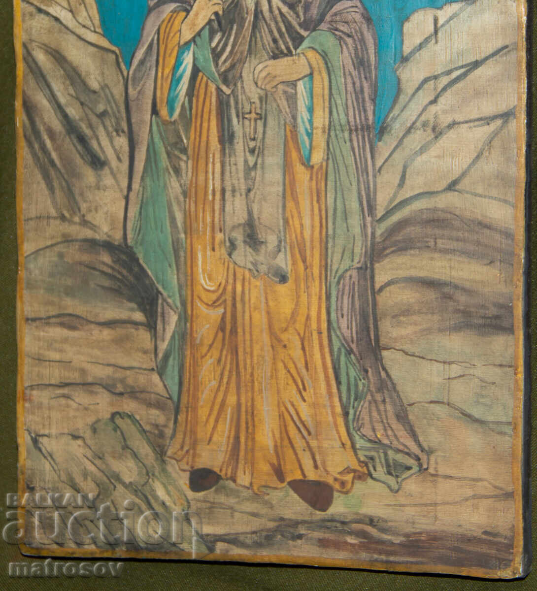Livrarea Sfântul Ioan Rilski, icoană pictată manual, vopsele tempera