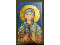 Icoană pictată manual, cu vopsele tempera, Sfânta Parascheva
