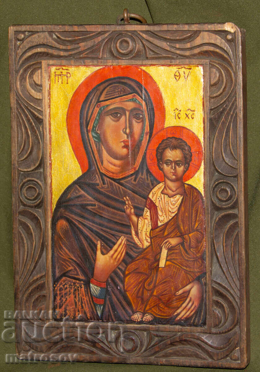 Icoană pictată manual, tempera, Sf. Fecioară Maria cu Pruncul cu preț 200.00 BGN | € 102.26