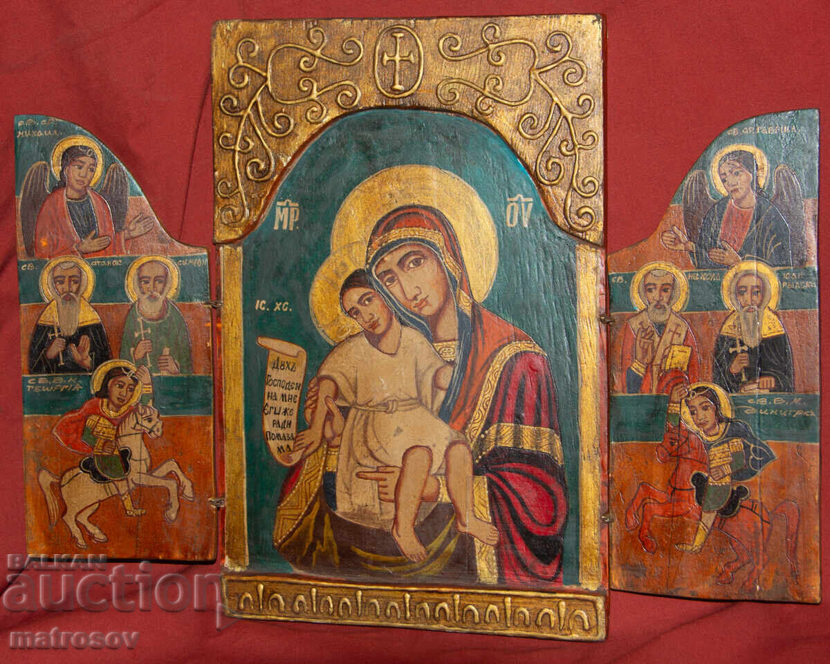 Triptych Icon of the Holy Theotokos with the Infant with price 450.00 BGN | € 230.08 Triptych Icon of the Holy Theotokos with the Infant with price 450.00 BGN | € 230.08