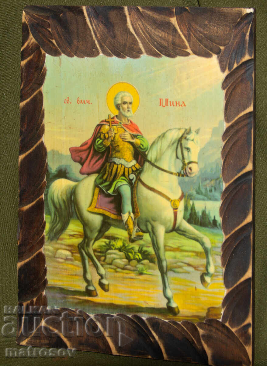 Άγιος Μηνάς, εικόνα, λιθογραφία