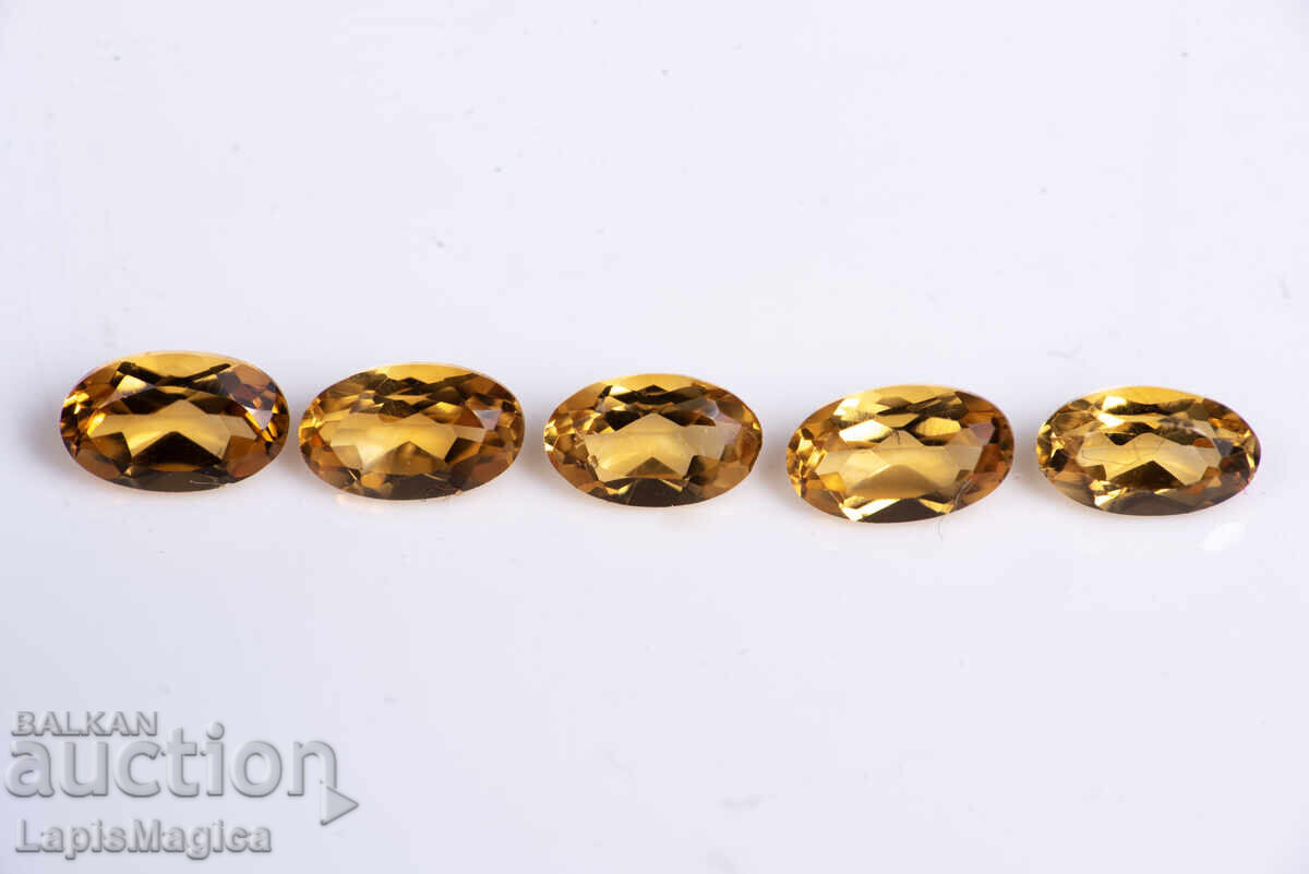 Λοτ από 5 τεμάχια Κιτρίνης με οβάλ κοπή 5x3mm 1.10ct #2 Λοτ από 5 τεμάχια Κιτρίνης με οβάλ κοπή 5x3mm 1.10ct #2