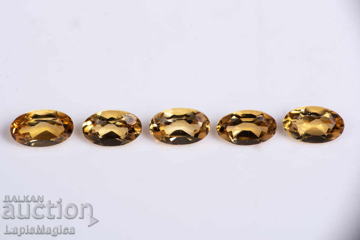 Lot of 5 Citrine with oval cut 5x3mm 1.00ct