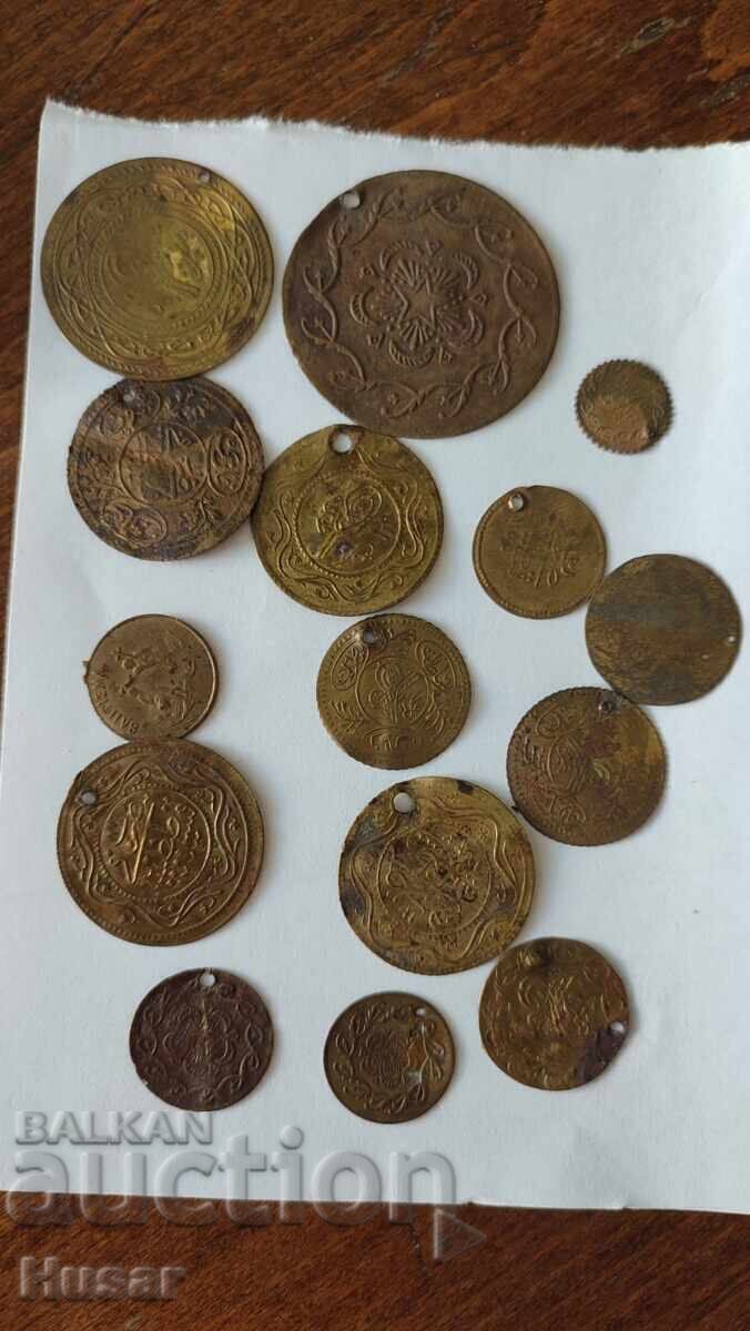 Auction Old Turkish brass pendari 14 + 1 Mahmud II 1819 ??? Auction Old Turkish brass pendari 14 + 1 Mahmud II 1819 ???
