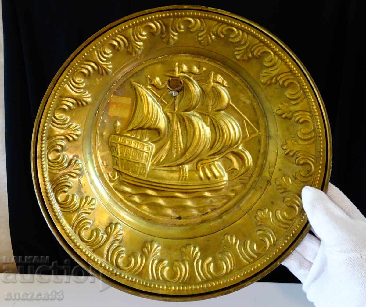 Доставка на Бронзово пано,релефна картина Английски боен кораб,платноход Доставка на Бронзово пано,релефна картина Английски боен кораб,платноход