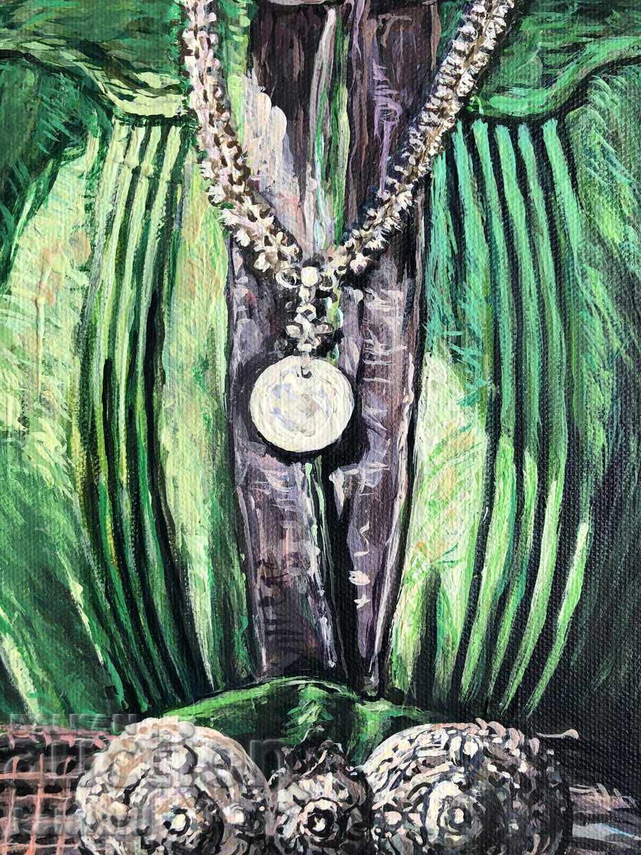 Delivery of Bulgarian woman with a yellow headscarf Delivery of Bulgarian woman with a yellow headscarf