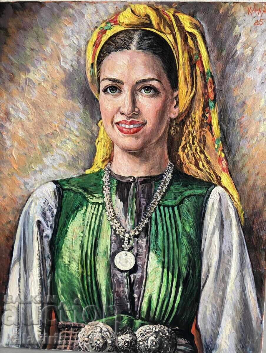 Bulgarian woman with a yellow headscarf Bulgarian woman with a yellow headscarf