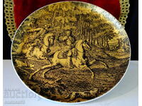 Farfurie de porțelan Fürstenberg cu model de vânătoare