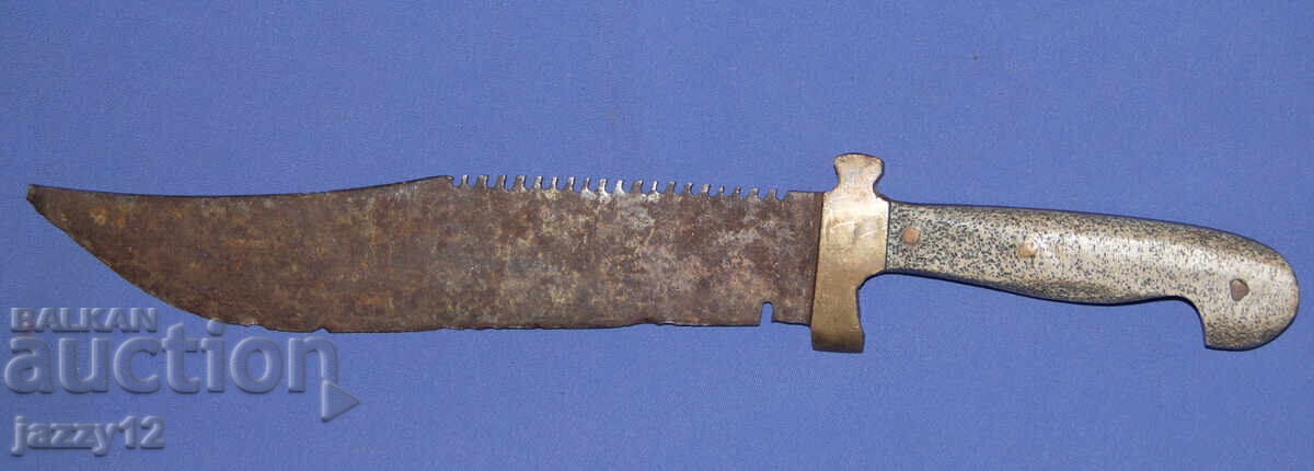 Old, solid hunting knife, handmade - 6