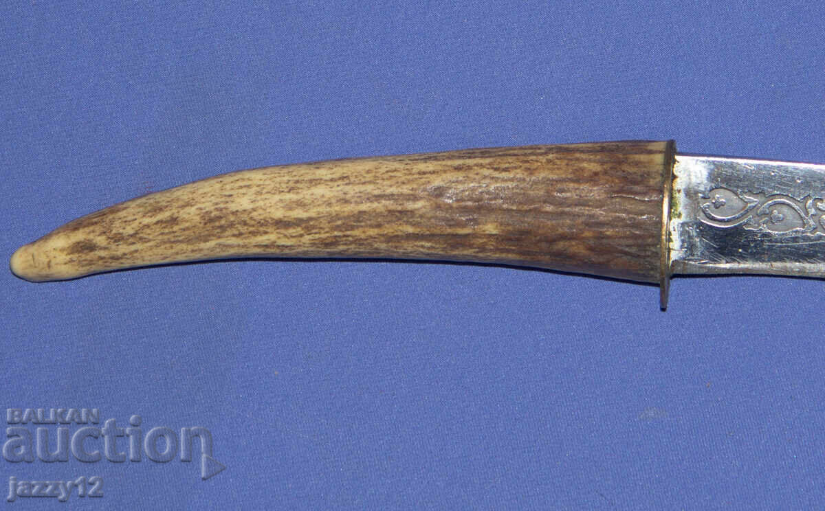 Delivery of Solid hunting knife with a horn handle