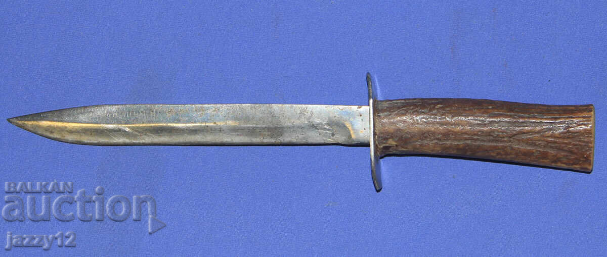 Σταθερό, στιβαρό κυνηγετικό μαχαίρι με λαβή από κέρατο - 5