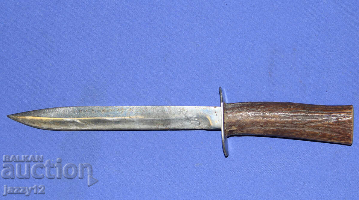 Σταθερό, στιβαρό κυνηγετικό μαχαίρι με λαβή από κέρατο - 6