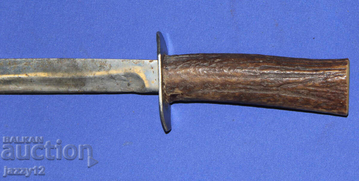 Σταθερό, στιβαρό κυνηγετικό μαχαίρι με λαβή από κέρατο - 7