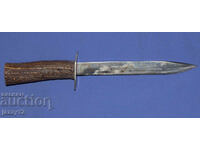 Cuțit de vânătoare solid, vechi, cu mâner din corn