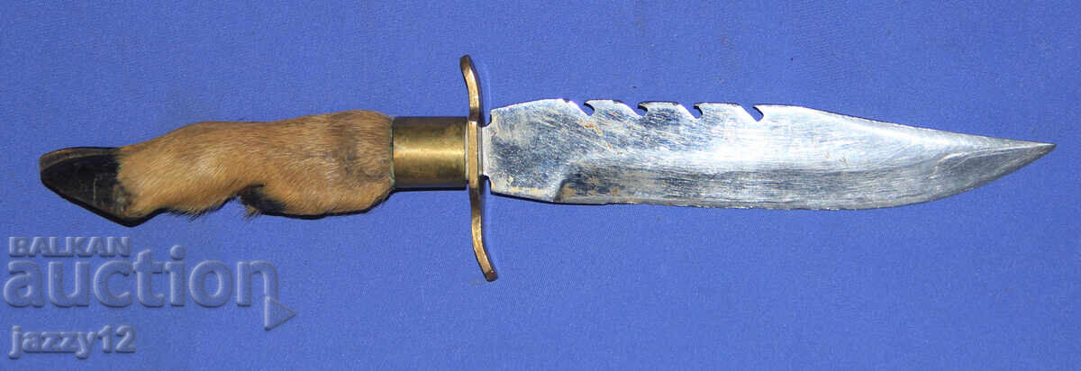 Auction  Solid hunting knife with a hoof handle