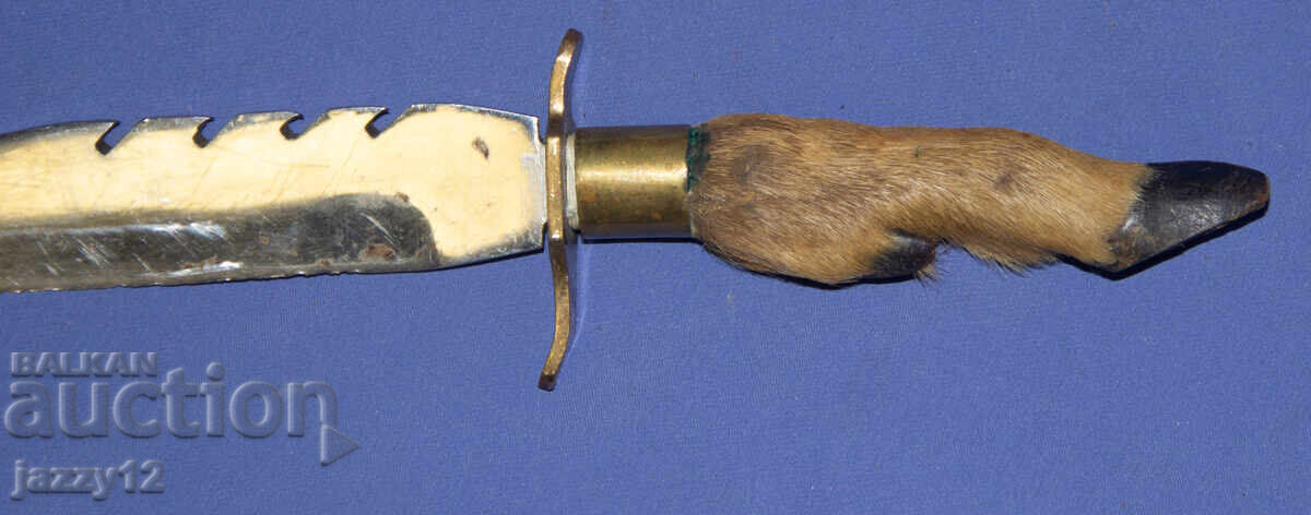 Solid hunting knife with a hoof handle - 6