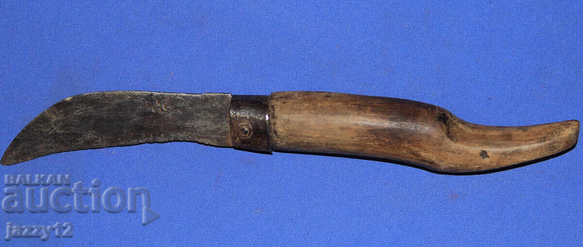 Παλαιό γεωργικό μαχαίρι ξύλινη λαβή αναδιπλούμενο - 6 Παλαιό γεωργικό μαχαίρι ξύλινη λαβή αναδιπλούμενο - 6