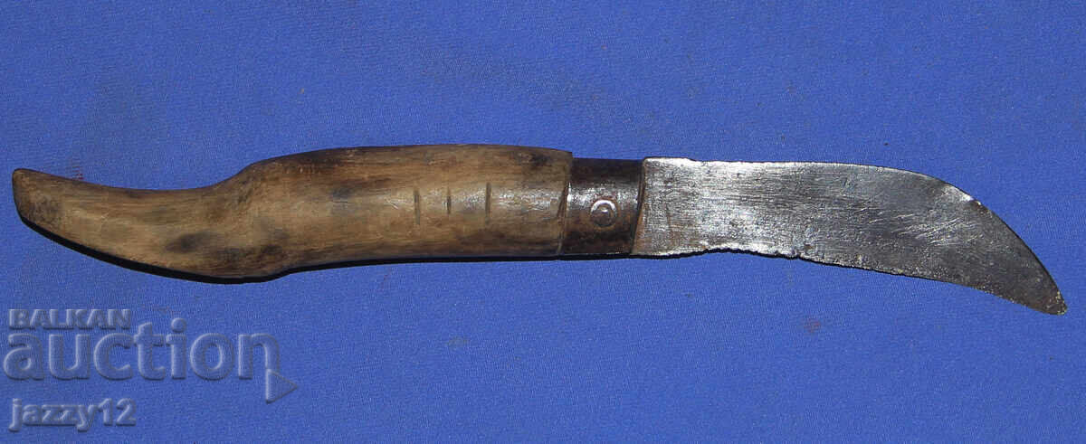 Παλαιό γεωργικό μαχαίρι ξύλινη λαβή αναδιπλούμενο Παλαιό γεωργικό μαχαίρι ξύλινη λαβή αναδιπλούμενο