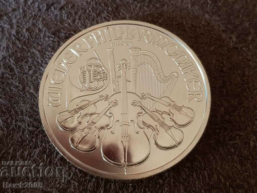 1 OZ унция 1 oz Австрийска Филхармония 2021 Сребърна монета с цена 140.00 лв. | € 71.58