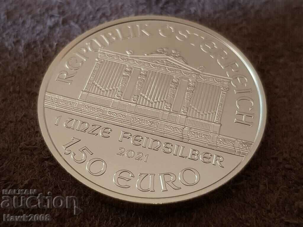 1 OZ унция 1 oz Австрийска Филхармония 2021 Сребърна монета - 6