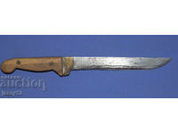 Cuțit de vânătoare solid, lucrat manual, cu mâner din lemn