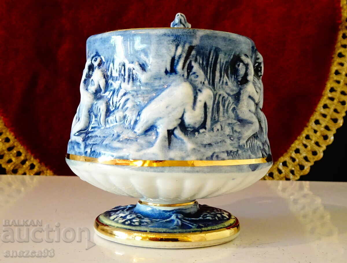 Δημοπρασία Κούπα πορσελάνης Capodimonte, άγγελοι, χρυσός