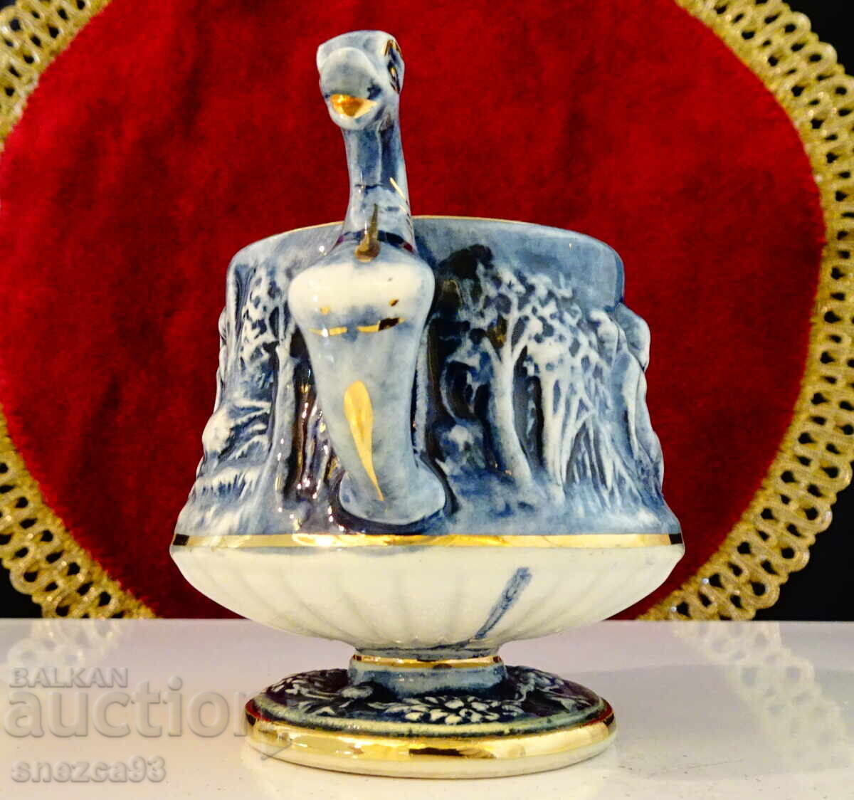 Κούπα πορσελάνης Capodimonte, άγγελοι, χρυσός - 5