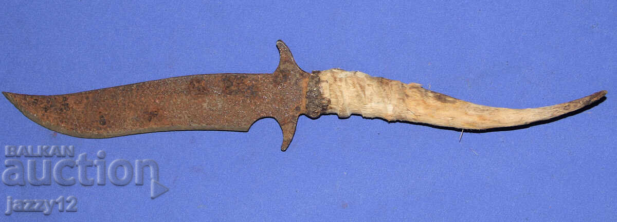 Cuțit de vânătoare solid, vechi, lucrat manual - 6