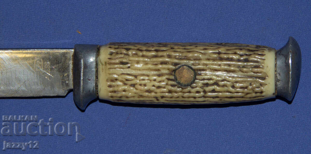 Old tourist/hunting knife with a horn handle - 6 Old tourist/hunting knife with a horn handle - 6