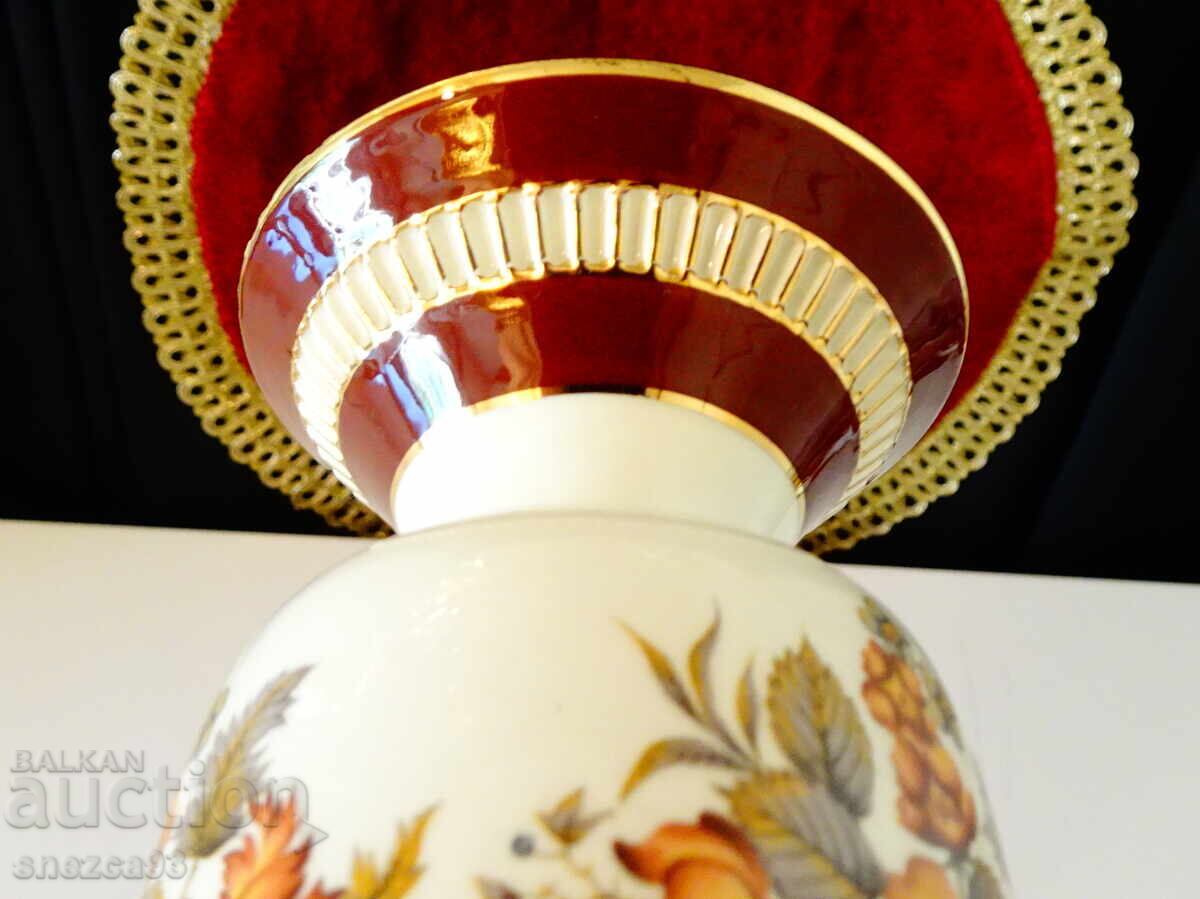 Vază din porțelan german PK Klaus Cutik, aur, flori - 5 Vază din porțelan german PK Klaus Cutik, aur, flori - 5