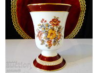 Vază din porțelan german PK Klaus Cutik, aur, flori