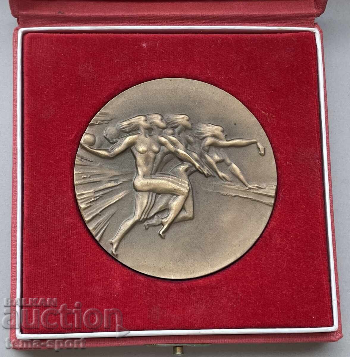 1696 Πλάκα Βουλγαρίας Βουλγαρική Ομοσπονδία Χάντμπολ χάλκινος 1696 Πλάκα Βουλγαρίας Βουλγαρική Ομοσπονδία Χάντμπολ χάλκινος