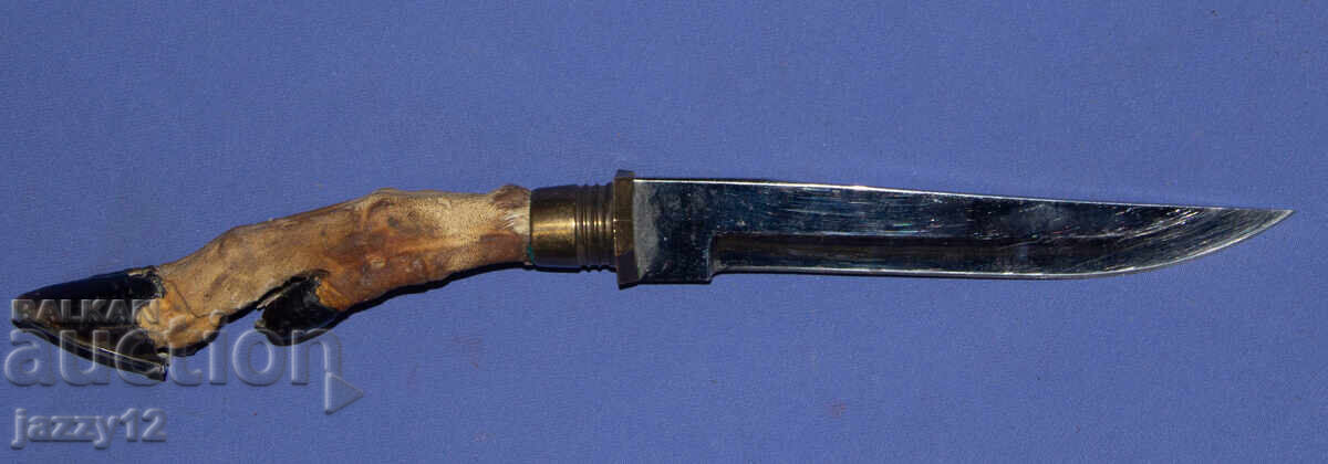 Auction  Solid hunting knife with a hoof handle