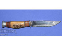 Tourist/hunting knife with a horn handle