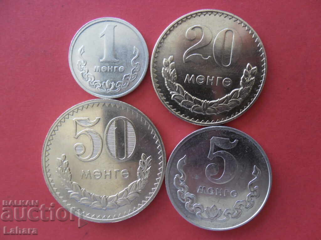 Δημοπρασία 1, 5, 20 και 50 μενγκέ / μοντό 1977 g. Μογγολία