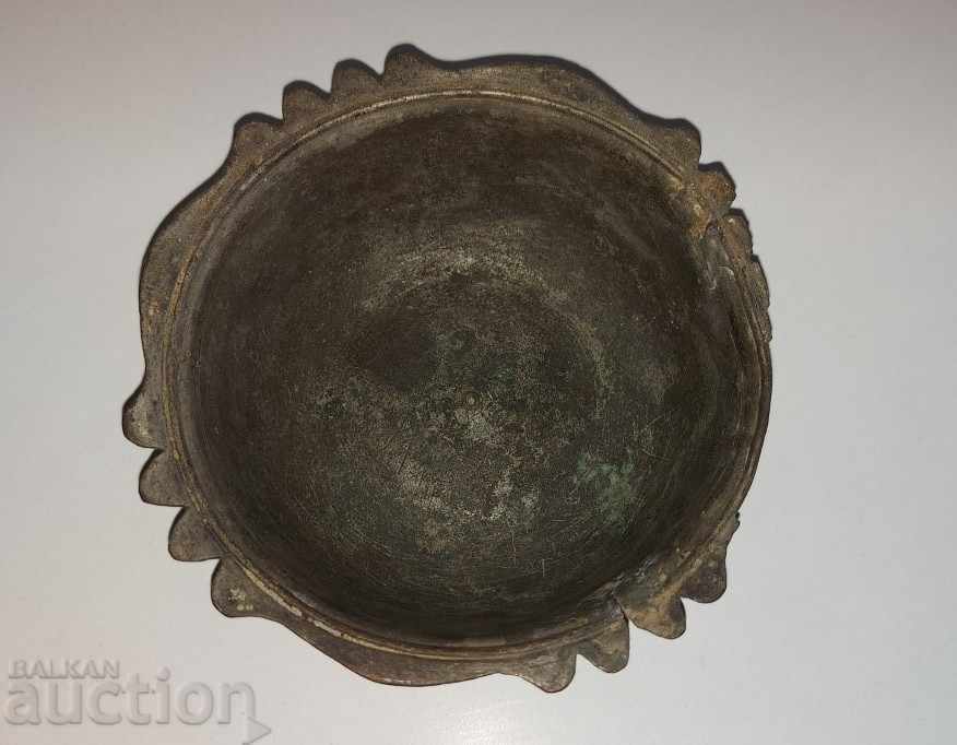 19th Century Rare Ottoman Copper Bowl Cup Dish - 6