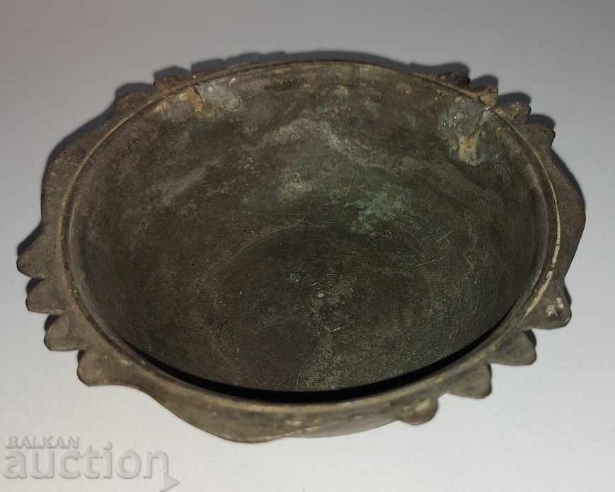 19th Century Rare Ottoman Copper Bowl Cup Dish