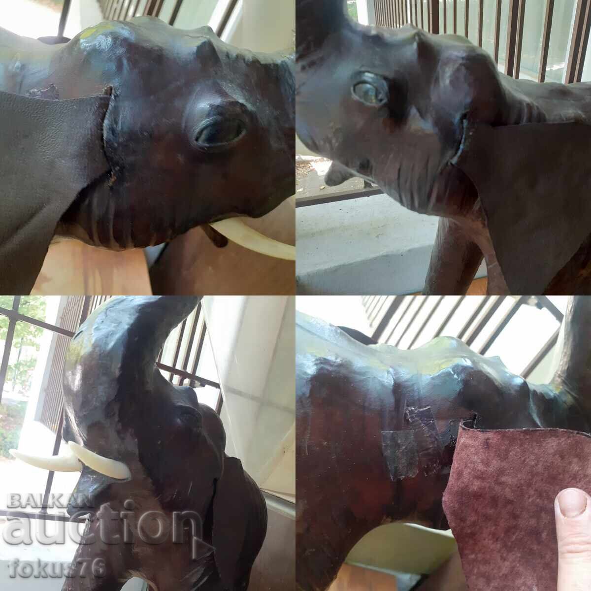 Large Leather Elephant Toy Elephant - 7