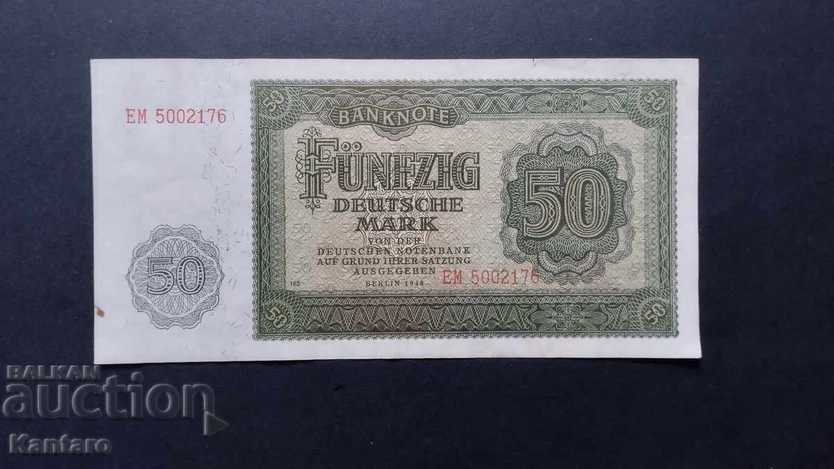 Банкнота - ГЕРМАНИЯ / ГДР / - 50 марки - 1948 г.