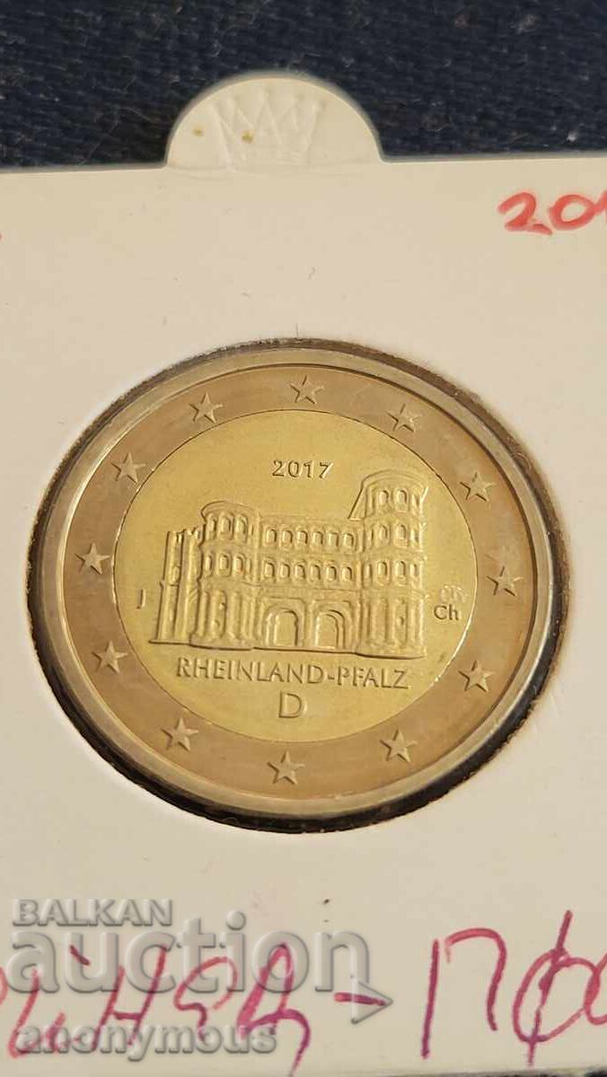 Renania-Palatinat, 2 euro monedă J Germania Renania-Palatinat, 2 euro monedă J Germania