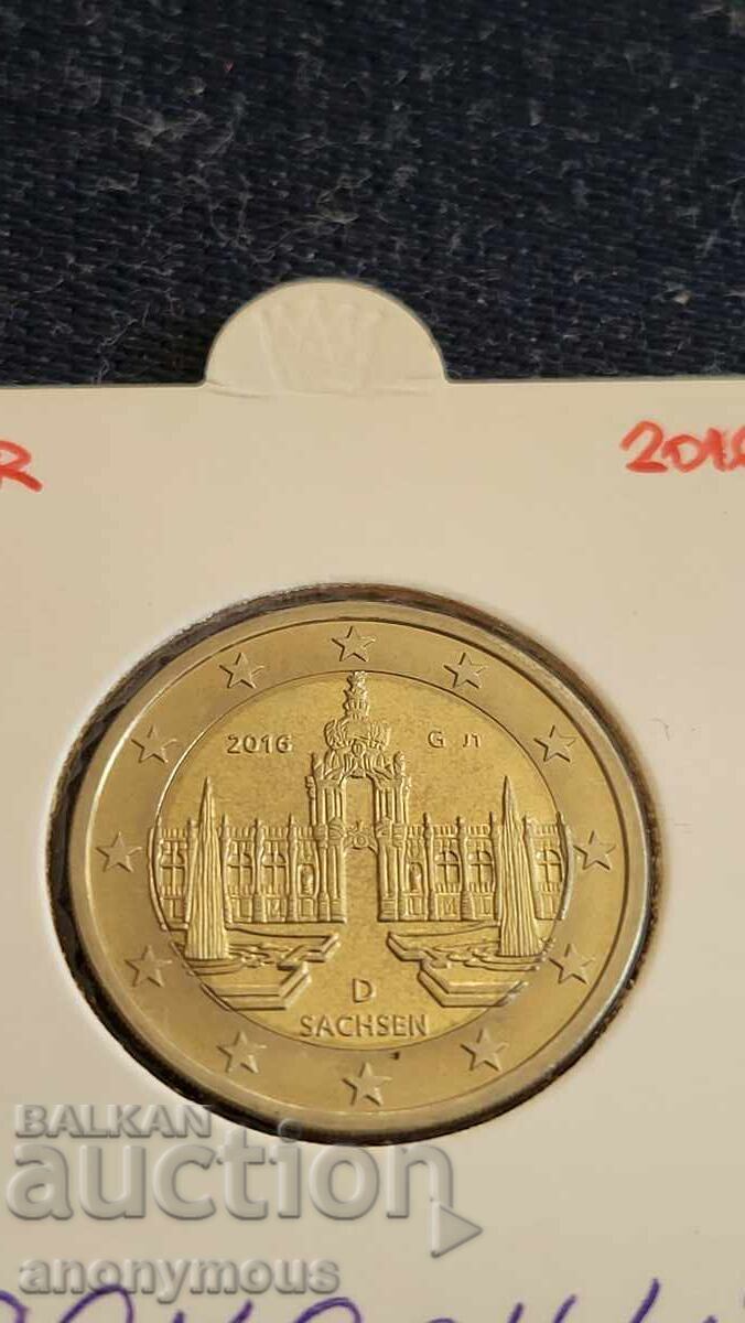 Σαξονία, Sachsen 2 ευρώ νόμισμα G Γερμανία 2016