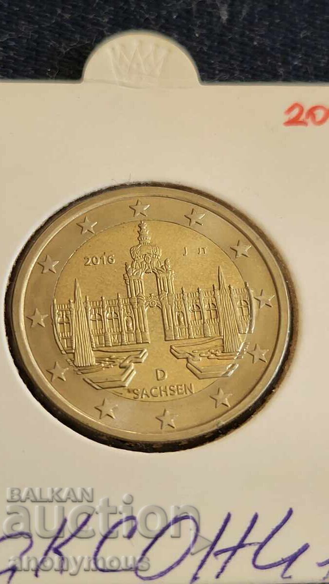Саксония, Sachsen 2 евро монета J Германия Саксония, Sachsen 2 евро монета J Германия
