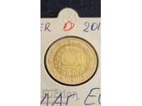 30 χρόνια, σημαία της Ευρωπαϊκής Ένωσης 2 ευρώ νόμισμα Γερμανία D