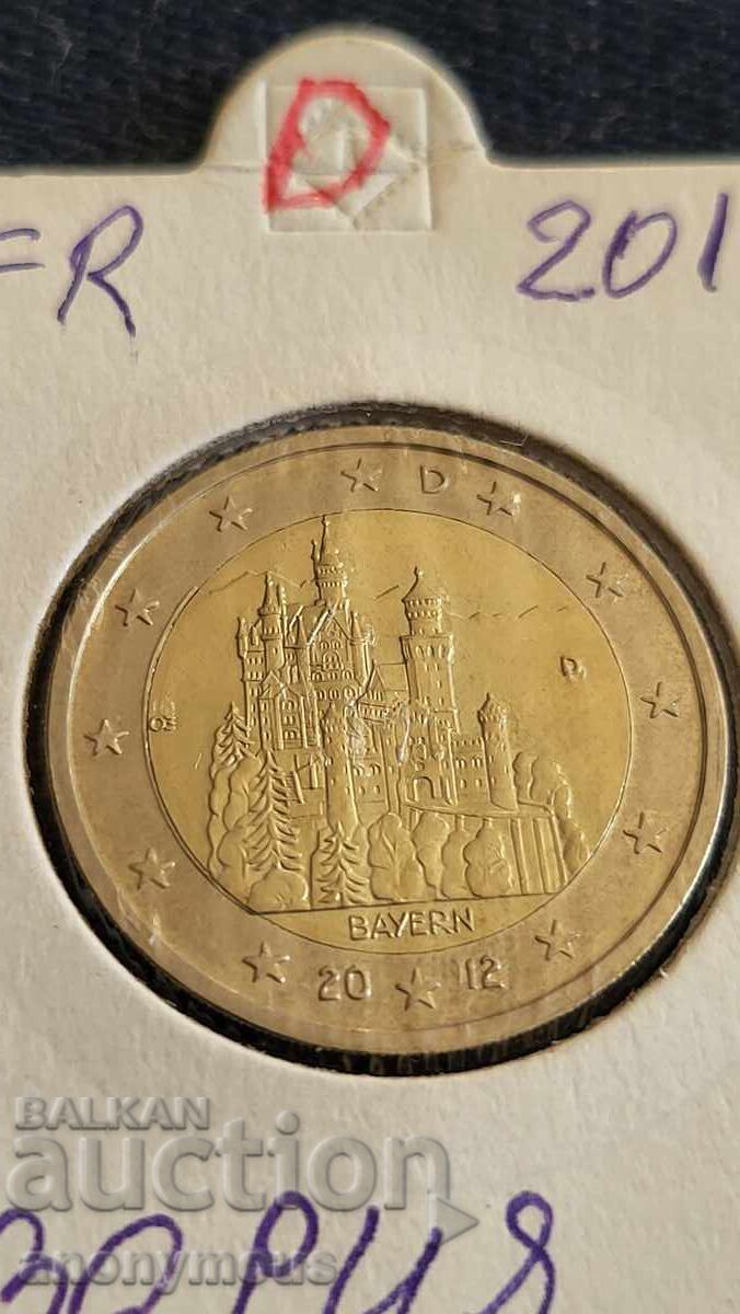 Бавария, Bayern 2 евро монета Германия D