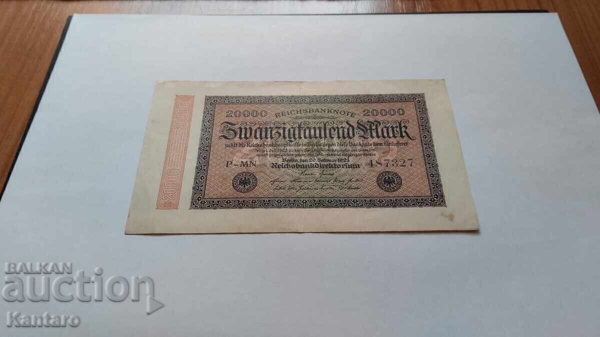 Τραπεζογραμμάτιο - ΓΕΡΜΑΝΙΑ - 20.000 μάρκα - 1923 με τιμή 3.00 BGN | € 1.53 Τραπεζογραμμάτιο - ΓΕΡΜΑΝΙΑ - 20.000 μάρκα - 1923 με τιμή 3.00 BGN | € 1.53